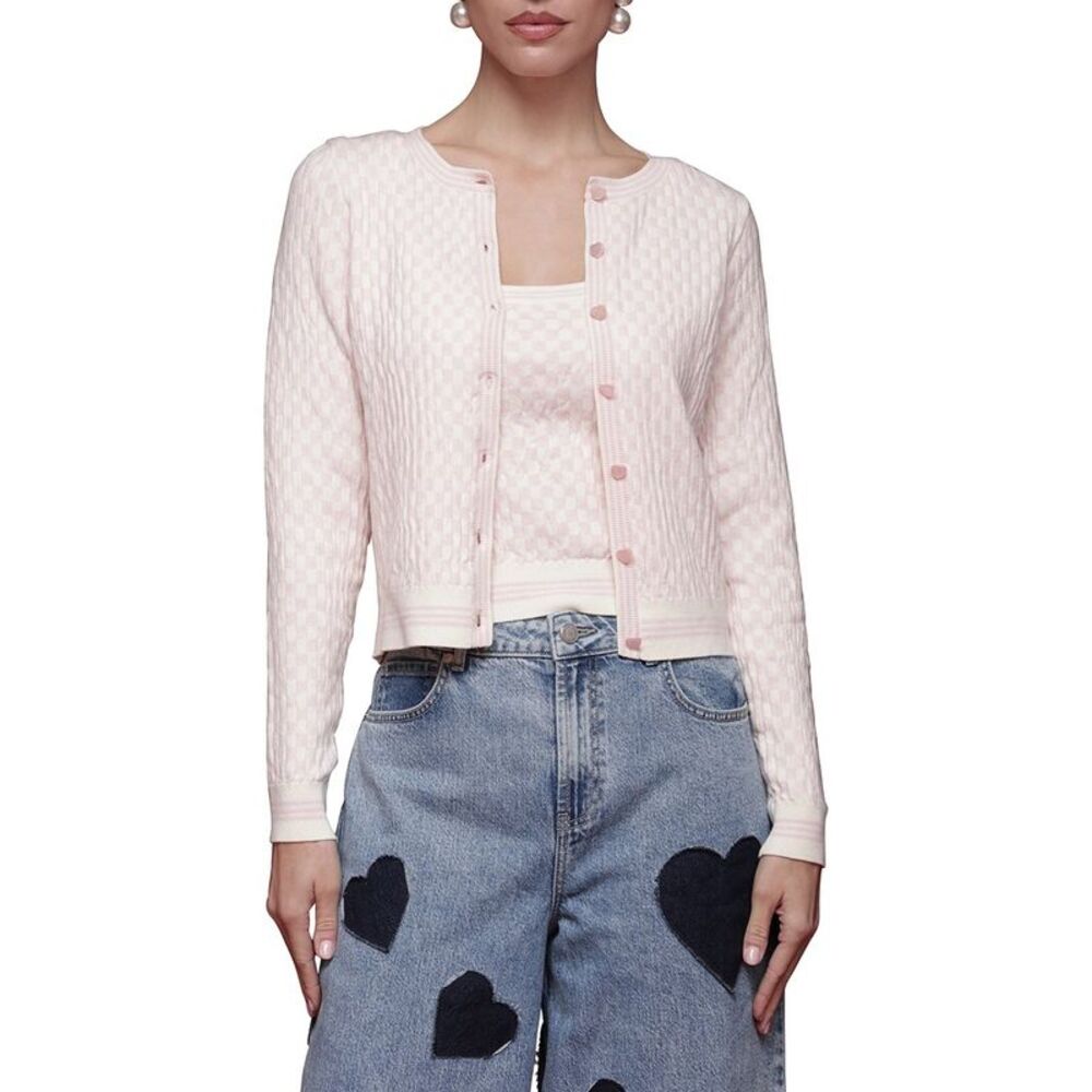 Avec Les Filles Womens  2Pc Long Sleeve Cardigan & Tank Set